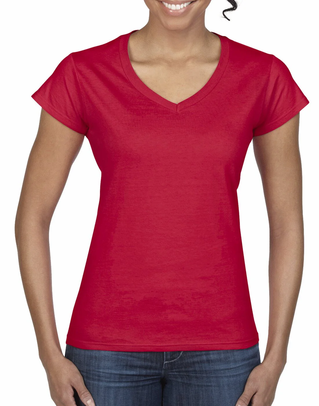 Gildan Ladies Softstyle V-Neck T-Shirt - Image 6