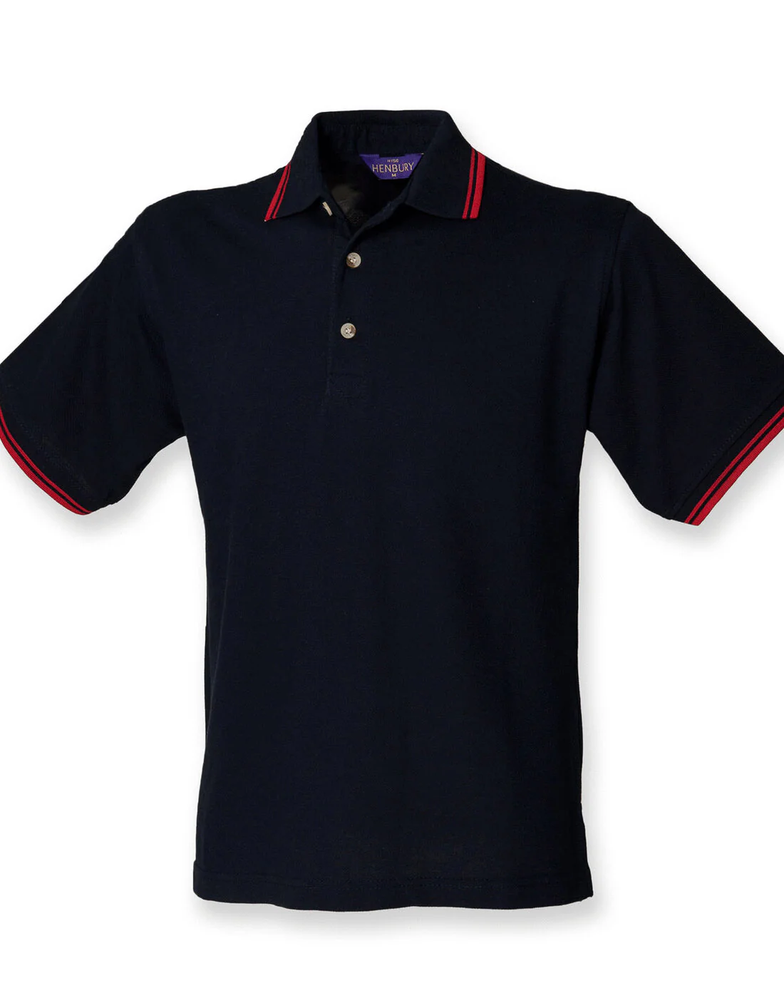 Henbury Double Tipped Pique Polo Shirt - Image 3